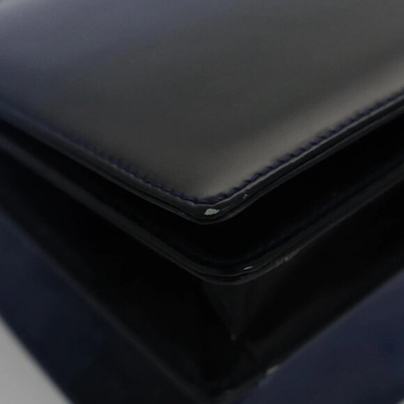 Salvatore Ferragamo Gancini Shoulder Bag Patent Leather Blue Silver Auth 103861 - Picture 3 of 16